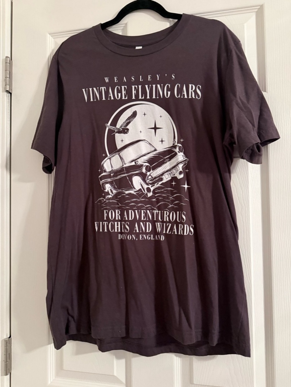 Bella Canvas Brown Graphic Tee - Vintage Flying Cars Harry Potter inspired